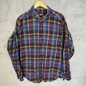 Patagonia Shirt Mens L Plaid Long Sleeve Button Up Organic‎ Cotton Casual